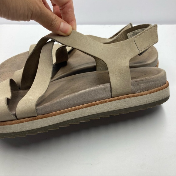 Merrell Leather Sandals  8 Taupe Velcro Juno BackStrap - Picture 12 of 16